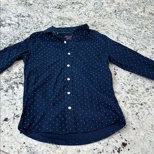 Navy Blue Polka Dot Kids Shirt